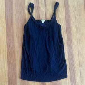 Soma blue camisole tank top t shirt with lace insert and built in bra